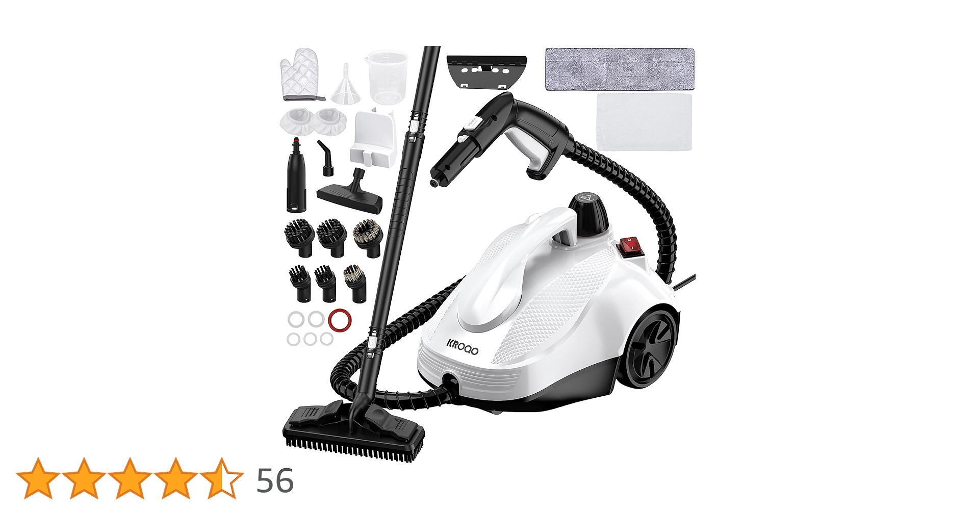 スチームクリーナー、1.5L水タンク容量スチーム洗浄機連続スチームロ Amazon | KROQO スチームクリーナー、1.5L水タンク容量スチーム